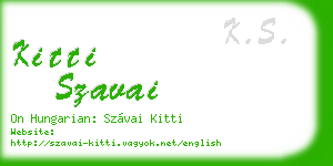 kitti szavai business card